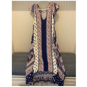 Anthropologie asymmetrical maxi dress